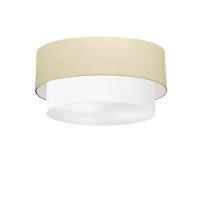 Plafon Duplo Cilíndrico Vivare Md-3062 Cúpula Em Tecido 45x40cm - Bivolt Algodão-crú-branco 127/220v - 1