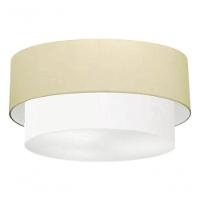 Plafon Duplo Cilíndrico Vivare Md-3062 Cúpula Em Tecido 45x40cm - Bivolt Algodão-crú-branco 127/220v - 3