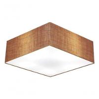 Plafon Quadrado Vivare Md-3059 Cúpula Em Tecido 15/80x80cm - Bivolt Palha 127/220v - 3