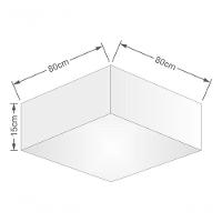 Plafon Quadrado Vivare Md-3059 Cúpula Em Tecido 15/80x80cm - Bivolt Palha 127/220v - 4