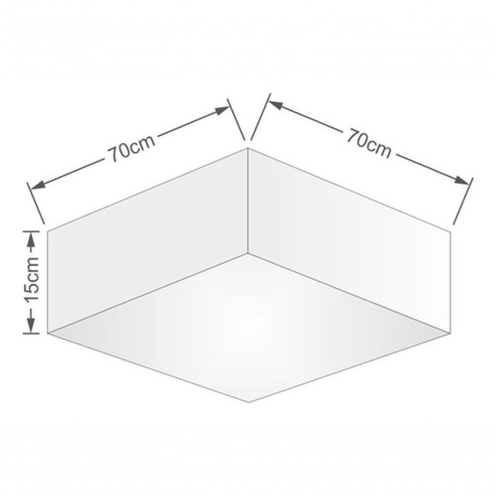 Plafon Quadrado Vivare Md-3056 Cúpula Em Tecido 15/70x70cm - Bivolt Rustico-bege 127/220v - 4