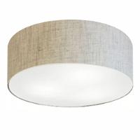 Plafon Cilíndrico Vivare Md-3057 Cúpula Em Tecido 55x15cm - Bivolt Rustico-bege 127/220v - 1