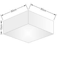 Plafon Quadrado Vivare Md-3059 Cúpula Em Tecido 15/80x80cm - Bivolt Preto 127/220v - 2