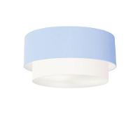 Plafon Duplo Cilíndrico Vivare Md-3062 Cúpula Tecido 45x40cm - Bivolt Azul-bebê-branco 127/220v - 1