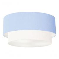 Plafon Duplo Cilíndrico Vivare Md-3062 Cúpula Tecido 45x40cm - Bivolt Azul-bebê-branco 127/220v - 3
