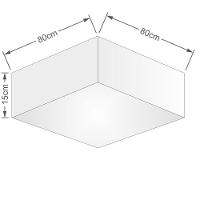 Plafon Quadrado Vivare Md-3059 Cúpula Em Tecido 15/80x80cm - Bivolt Linho Bege 127/220v - 2