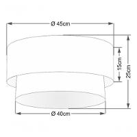 Plafon Duplo Cilíndrico Vivare Md-3062 Cúpula Em Tecido 45x40cm - Bivolt Preto-linho-bege 127/220v - 5