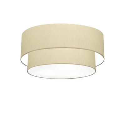 Plafon Duplo Cilíndrico Vivare Md-3062 Cúpula Em Tecido 45x40cm - Bivolt Algodão-crú 127/220v