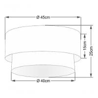 Plafon Duplo Cilíndrico Vivare Md-3062 Cúpula Tecido 45x40cm - Bivolt Bordo-branco 127/220v - 2