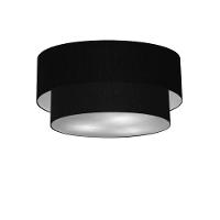 Plafon Duplo Cilíndrico Vivare Md-3062 Cúpula Em Tecido 45x40cm - Bivolt Preto 127/220v - 3