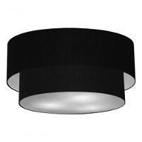 Plafon Duplo Cilíndrico Vivare Md-3062 Cúpula Em Tecido 45x40cm - Bivolt Preto 127/220v - 6