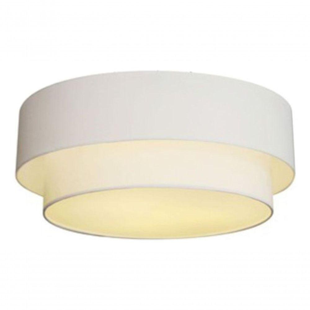 Plafon Duplo Cilíndrico Vivare Md-3064 Cúpula Em Tecido 70x60cm - Bivolt Branco 127/220v - 3