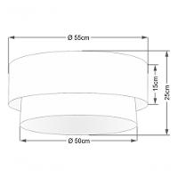 Plafon Duplo Cilíndrico Vivare Md-3063 Cúpula Em Tecido 55x50cm - Bivolt Preto-palha 127/220v - 4