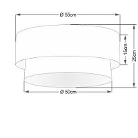 Plafon Duplo Cilíndrico Vivare Md-3063 Cúpula Em Tecido 55x50cm - Bivolt Palha 127/220v - 2