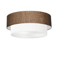 Plafon Duplo Cilíndrico Vivare Md-3063 Cúpula Em Tecido 55x50cm - Bivolt Café-branco 127/220v - 1