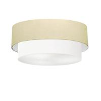 Plafon Duplo Cilíndrico Vivare Md-3063 Cúpula Em Tecido 55x50cm - Bivolt Algodão-crú-branco 127/220v - 1