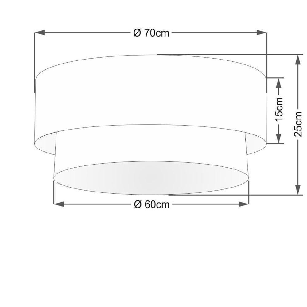 Plafon Duplo Cilíndrico Vivare Md-3064 Cúpula Em Tecido 70x60cm - Bivolt Café 127/220v - 3