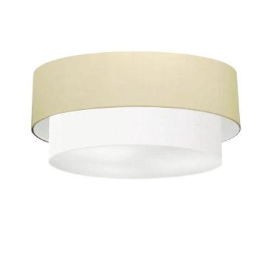 Plafon Duplo Cilíndrico Vivare Md-3064 Cúpula Em Tecido 70x60cm - Bivolt Algodão-crú-branco 127/220v