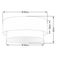 Plafon Duplo Cilíndrico Vivare Md-3063 Cúpula Tecido 55x50cm - Bivolt Vermelho-branco 127/220v - 3