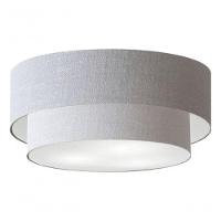 Plafon Duplo Cilíndrico Vivare Md-3064 Cúpula Em Tecido 70x60cm - Bivolt Rustico-cinza 127/220v - 3