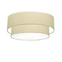 Plafon Duplo Cilíndrico Vivare Md-3065 Cúpula Em Tecido 80x70cm - Bivolt Algodão-crú 127/220v - 1
