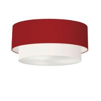 Plafon Duplo Cilíndrico Vivare Md-3065 Cúpula Tecido 80x70cm - Bivolt Bordo-branco 127/220v - 1