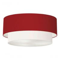 Plafon Duplo Cilíndrico Vivare Md-3065 Cúpula Tecido 80x70cm - Bivolt Bordo-branco 127/220v - 3