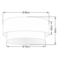 Plafon Duplo Cilíndrico Vivare Md-3065 Cúpula Tecido 80x70cm - Bivolt Lilás-branco 127/220v - 4