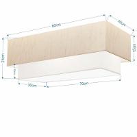 Plafon Duplo Retangular Vivare Md-3071 Cúpula Em Tecido 80x40cm X 70x30cm - Bivolt Linho-bege-branco 127/220v - 2
