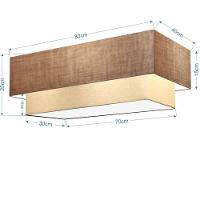 Plafon Duplo Retangular Vivare Md-3071 Cúpula Em Tecido 80x40cm X 70x30cm - Bivolt Palha-bege 127/220v - 2