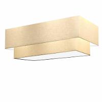 Plafon Duplo Retangular Vivare Md-3071 Cúpula Em Tecido 80x40cm X 70x30cm - Bivolt Algodão-crú 127/220v - 1