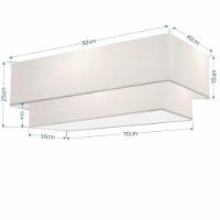 Plafon Duplo Retangular Vivare Md-3071 Cúpula Em Tecido 80x40cm X 70x30cm - Bivolt Branco-branco 127/220v - 2