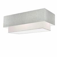 Plafon Duplo Retangular Vivare Md-3071 Cúpula Em Tecido 80x40cm X 70x30cm - Bivolt Rustico-cinza-branco 127/220v - 1