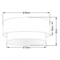Plafon Duplo Cilíndrico Vivare Md-3065 Cúpula Em Tecido 80x70cm - Bivolt Linho-bege-branco 127/220v - 4