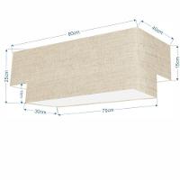 Plafon Duplo Retangular Vivare Md-3071 Cúpula Em Tecido 80x40cm X 70x30cm - Bivolt Rustico-bege 127/220v - 2