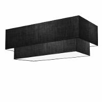 Plafon Duplo Retangular Vivare Md-3071 Cúpula Em Tecido 80x40cm X 70x30cm - Bivolt Preto 127/220v - 1