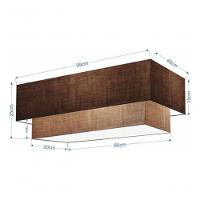 Plafon Duplo Retangular Vivare Md-3072 Cúpula Em Tecido 99x40cm X 80x30cm - Bivolt Café-palha 127/220v - 2