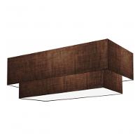 Plafon Duplo Retangular Vivare Md-3072 Cúpula Em Tecido 99x40cm X 80x30cm - Bivolt Café 127/220v - 3