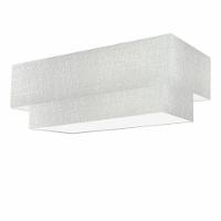 Plafon Duplo Retangular Vivare Md-3072 Cúpula Em Tecido 99x40cm X 80x30cm - Bivolt Rustico-cinza 127/220v - 1