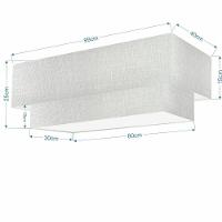 Plafon Duplo Retangular Vivare Md-3072 Cúpula Em Tecido 99x40cm X 80x30cm - Bivolt Rustico-cinza 127/220v - 2