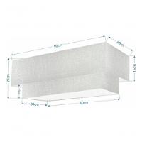Plafon Duplo Retangular Vivare Md-3072 Cúpula Em Tecido 99x40cm X 80x30cm - Bivolt Rustico-cinza 127/220v - 4