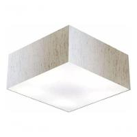 Plafon Quadrado Vivare Md-3000 Cúpula Em Tecido 12/25x25cm - Bivolt Linho Bege 127/220v - 3