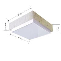 Plafon Quadrado Vivare Md-3091 Cúpula Em Tecido 50x50cm - Bivolt Linho Bege 127/220v - 2
