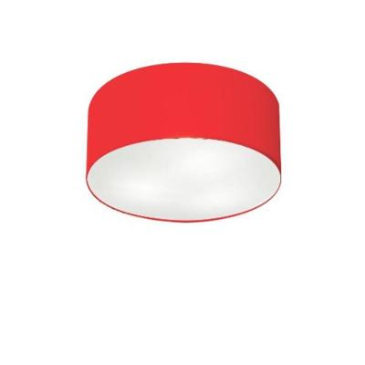 Plafon Cilíndrico Vivare Md-3010 Cúpula Em Tecido 30x12cm - Bivolt Vermelho 127/220v