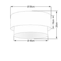 Plafon Duplo Cilíndrico Vivare Md-3017 Cúpula Em Tecido 50x40cm - Bivolt Linho Bege 127/220v - 3