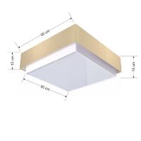 Plafon Quadrado Vivare Md-3092 Cúpula Em Tecido 60x60cm - Bivolt Algodão-crú 127/220v - 2