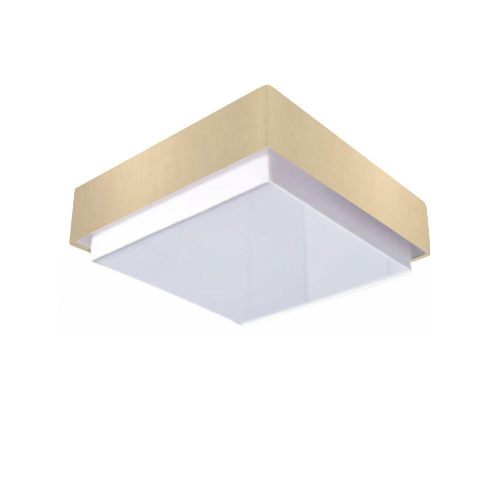 Plafon Quadrado Vivare Md-3090 Cúpula Em Tecido 45x45cm - Bivolt Algodão-crú 110v/220v - 1
