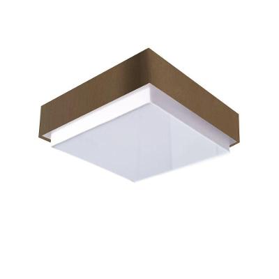 Plafon Quadrado Vivare Md-3090 Cúpula Em Tecido 45x45cm - Bivolt Cáqui 127/220v