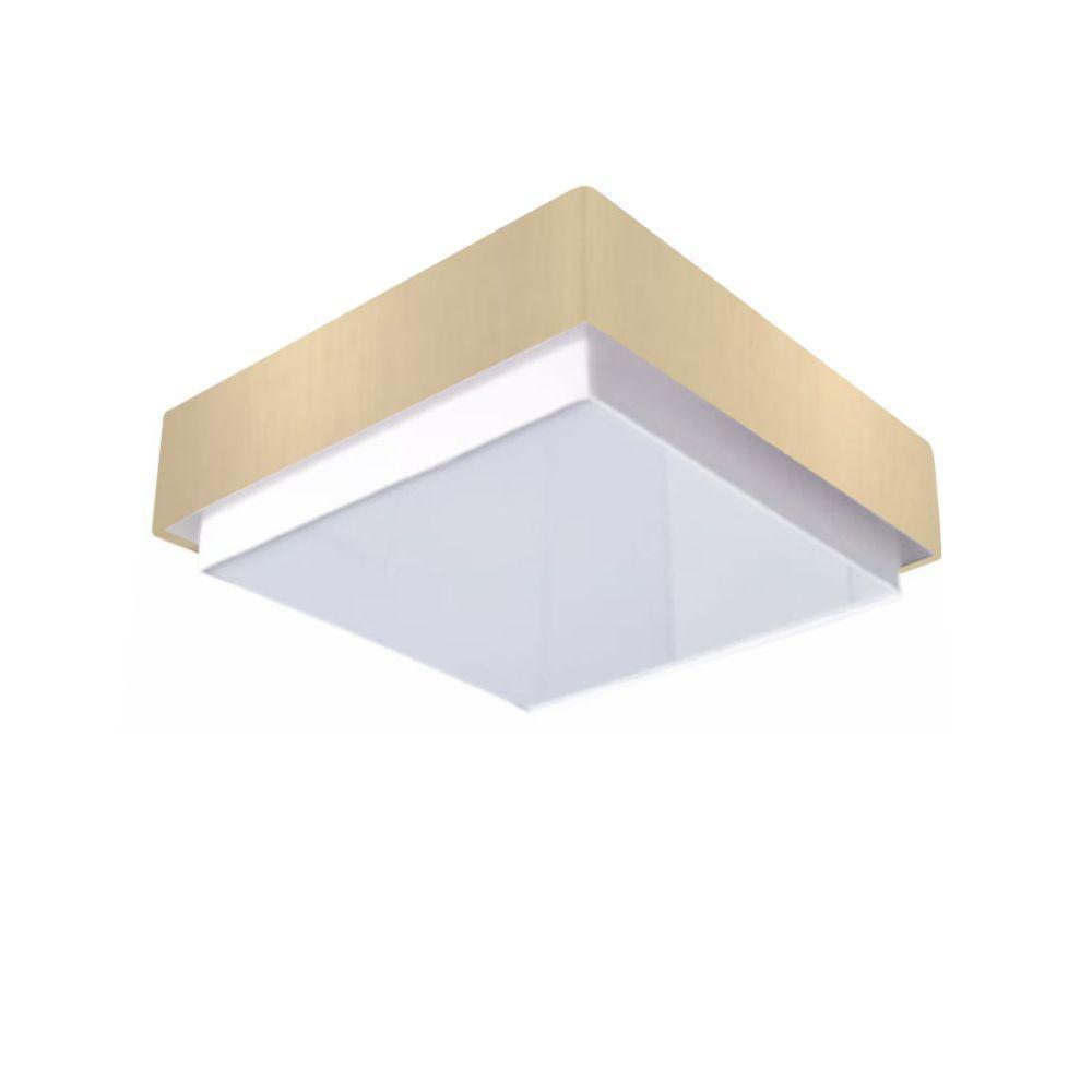 Plafon Quadrado Vivare Md-3090 Cúpula Em Tecido 45x45cm - Bivolt Algodão-crú 127/220v - 1