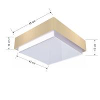 Plafon Quadrado Vivare Md-3090 Cúpula Em Tecido 45x45cm - Bivolt Algodão-crú 127/220v - 2